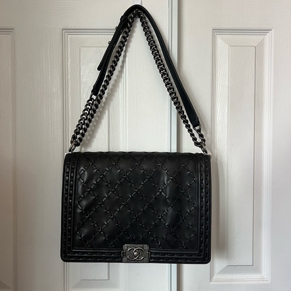 Authentic Large Paris-Dallas Chanel Whipstitch Boy Flap Bag - Picture 1 of 16